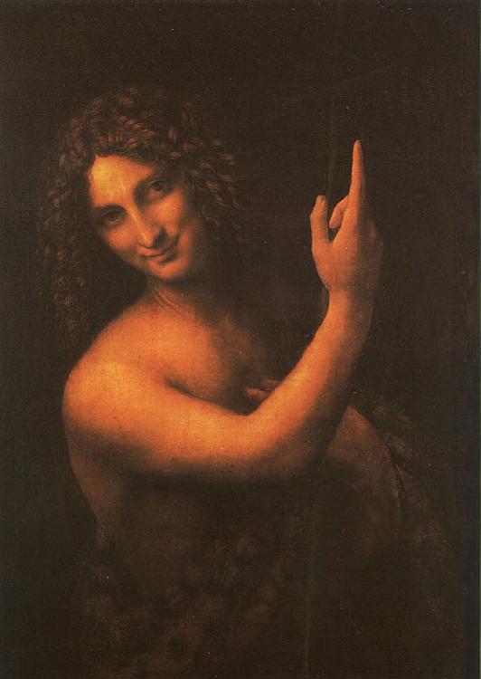  Leonardo  Da Vinci Saint John the Baptist France oil painting art